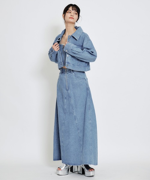 REDYAZEL（レディアゼル）の「【Denim Series】ダブルカラーデニムジャケット（デニムジャケット・レディース・ダークブルー/ブルー/ブラック・FREE）」の12枚目の写真