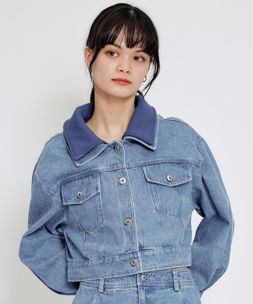 REDYAZEL（レディアゼル）の「【Denim Series】ダブルカラーデニムジャケット（デニムジャケット・レディース・ダークブルー/ブルー/ブラック・FREE）」の13枚目の写真