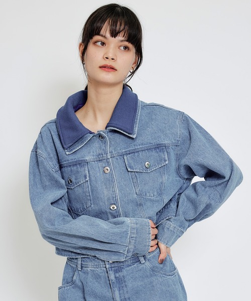 REDYAZEL（レディアゼル）の「【Denim Series】ダブルカラーデニムジャケット（デニムジャケット・レディース・ダークブルー/ブルー/ブラック・FREE）」の14枚目の写真