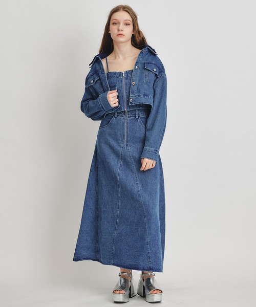 REDYAZEL（レディアゼル）の「【Denim Series】ダブルカラーデニムジャケット（デニムジャケット・レディース・ダークブルー/ブルー/ブラック・FREE）」の19枚目の写真