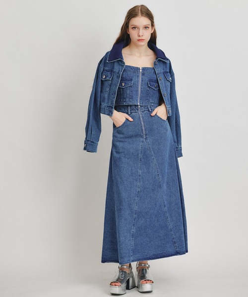 REDYAZEL（レディアゼル）の「【Denim Series】ダブルカラーデニムジャケット（デニムジャケット・レディース・ダークブルー/ブルー/ブラック・FREE）」の22枚目の写真