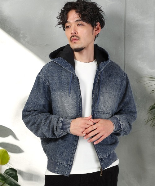 LUXSTYLE(ラグスタイル)の「ダックジップアップパーカー(パーカー・メンズ・ブルー・L/M)」の2枚目の写真