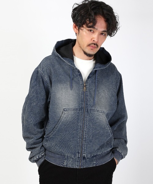 LUXSTYLE(ラグスタイル)の「ダックジップアップパーカー(パーカー・メンズ・ブルー・L/M)」の4枚目の写真
