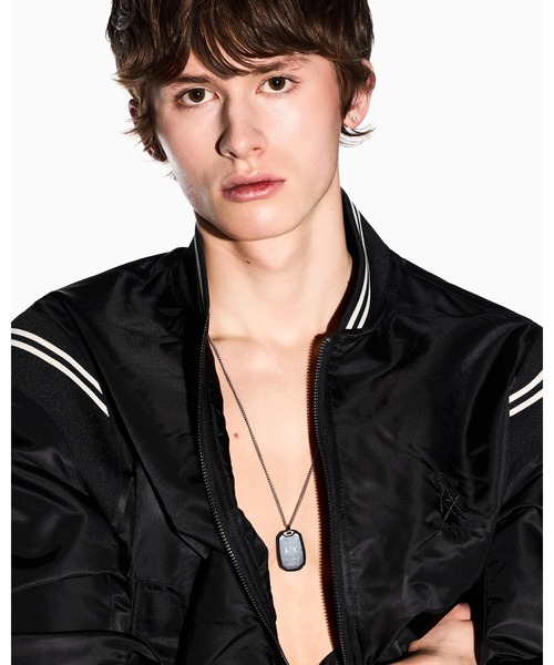 ARMANI EXCHANGE(アルマーニエクスチェンジ)の「【A|X アルマーニ エクスチェンジ】ドッグタグ ステンレススチール チェーンネックレス(Silver)_AXG0169040(ネックレス・メンズ・その他1・FREE)」の1枚目の写真