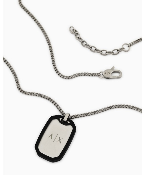 ARMANI EXCHANGE(アルマーニエクスチェンジ)の「【A|X アルマーニ エクスチェンジ】ドッグタグ ステンレススチール チェーンネックレス(Silver)_AXG0169040(ネックレス・メンズ・その他1・FREE)」の2枚目の写真