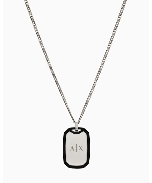 ARMANI EXCHANGE(アルマーニエクスチェンジ)の「【A|X アルマーニ エクスチェンジ】ドッグタグ ステンレススチール チェーンネックレス(Silver)_AXG0169040(ネックレス・メンズ・その他1・FREE)」の3枚目の写真