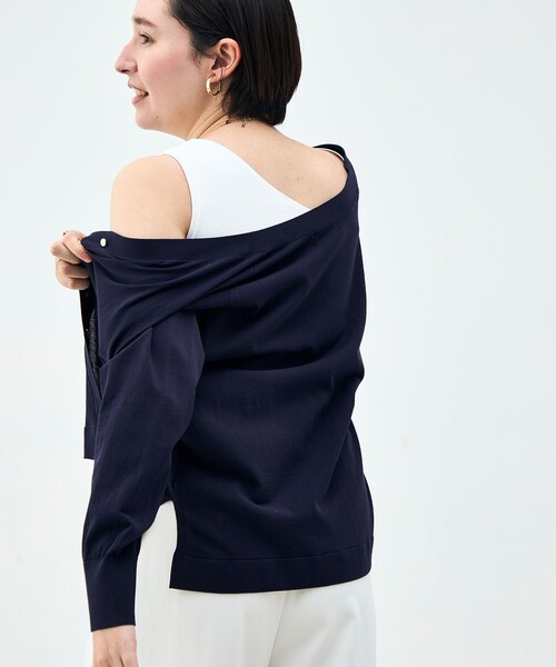 NOLLEY’S（ノーリーズ）の「《手洗い可能》アシメントリーカップ付きタンクトップ（タンクトップ・レディース・ブラック/ホワイト・38）」の16枚目の写真