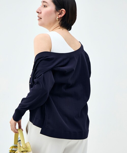 NOLLEY’S（ノーリーズ）の「《手洗い可能》アシメントリーカップ付きタンクトップ（タンクトップ・レディース・ブラック/ホワイト・38）」の17枚目の写真