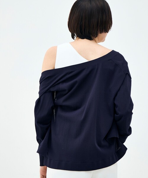 NOLLEY’S（ノーリーズ）の「《手洗い可能》アシメントリーカップ付きタンクトップ（タンクトップ・レディース・ブラック/ホワイト・38）」の18枚目の写真