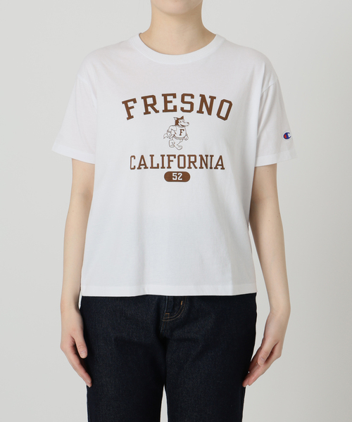 Champion(チャンピオン)の「Champion/チャンピオン SLOBE別注 ロゴTシャツ(Tシャツ/カットソー・レディース・アイボリー/ピンク/ホワイト/ネイビー・FREE)」の21枚目の写真