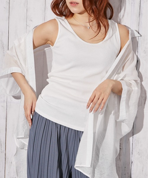 GORGE(ゴージ)の「《リブ ラウンドネック》タンクトップ/カジュアル/オールシーズン/全6色(タンクトップ・レディース・ブラウン/ライム/ブラック/その他/オフホワイト/チャコール・F)」の17枚目の写真