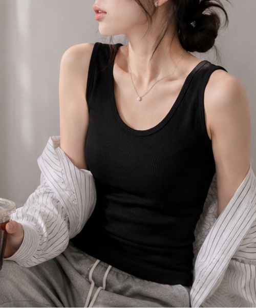 GORGE(ゴージ)の「《リブ ラウンドネック》タンクトップ/カジュアル/オールシーズン/全6色(タンクトップ・レディース・ブラウン/ライム/ブラック/その他/オフホワイト/チャコール・F)」の11枚目の写真