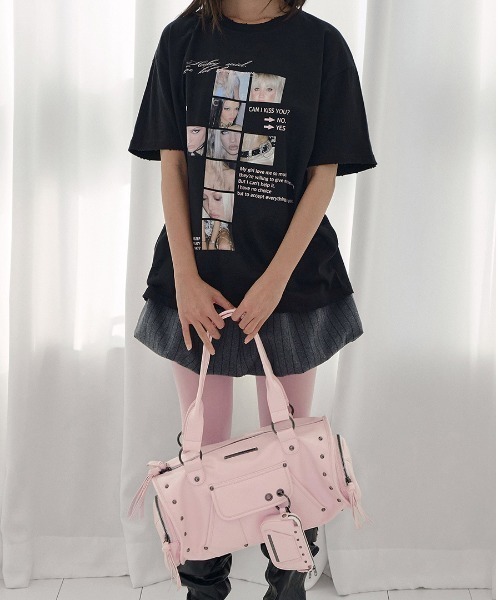 Ada.（エイダ）の「◇FANCYCLUB◇ブランド直輸入正規品/セットベールスタッドバッグ&ウォレット SET VEIL STUD BAG&WALLET（ショルダーバッグ・レディース・レモンイエロー/ブラック/ライトピンク・FREE）」の13枚目の写真