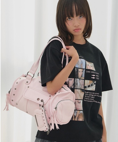 Ada.（エイダ）の「◇FANCYCLUB◇ブランド直輸入正規品/セットベールスタッドバッグ&ウォレット SET VEIL STUD BAG&WALLET（ショルダーバッグ・レディース・レモンイエロー/ブラック/ライトピンク・FREE）」の12枚目の写真