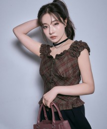 ANDGEEBEE（アンジービー）の「チェックフリルトップス（その他トップス）」