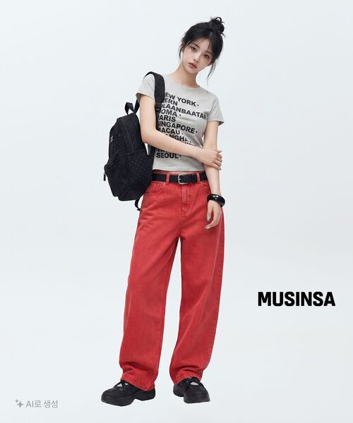 WKNDRS（ウィーキャンドース）の「GRAFFITI BAGGY DENIM PANTS (PINK)（デニムパンツ・レディース・その他・SMALL/MEDIUM/LARGE/X-LARGE）」の9枚目の写真