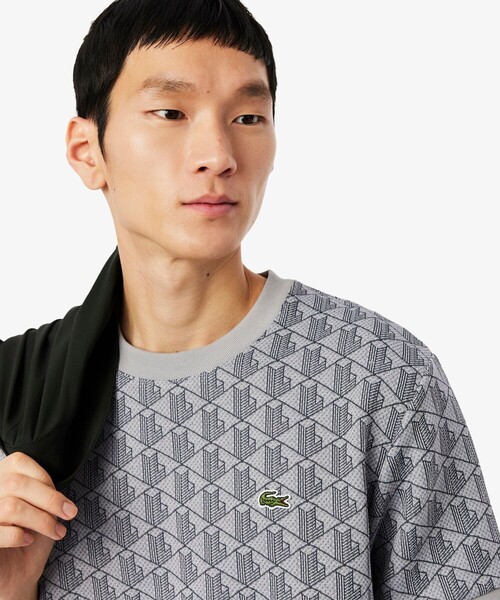 LACOSTE(ラコステ)の「モノグラムジャカードTシャツ(Tシャツ/カットソー・メンズ・ライトベージュ/ライトブルー/グレー/ダークブラウン・5/3/4/2/6)」の16枚目の写真
