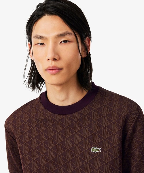 LACOSTE(ラコステ)の「モノグラムジャカードTシャツ(Tシャツ/カットソー・メンズ・ライトベージュ/ライトブルー/グレー/ダークブラウン・5/3/4/2/6)」の9枚目の写真