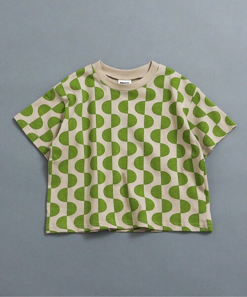プリーツプリーズ半袖 Tシャツ 緑系 多色使い PLEATS PLEASE ISSEY MIYAKE（Tシャツ/カットソー(半袖/袖なし)）の