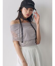 LAGUNAMOON | オフショルチュールトップス 【夏服】 【シアートップス】(シャツ/ブラウス)