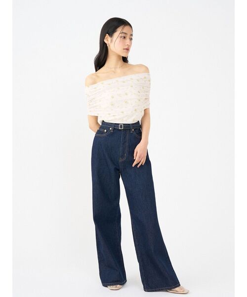 LAGUNAMOON(ラグナムーン)の「オフショルチュールトップス 【夏服】 【シアートップス】(シャツ/ブラウス・レディース・ライトグレー/ブラック/ネイビー/アイボリー・FREE)」の12枚目の写真