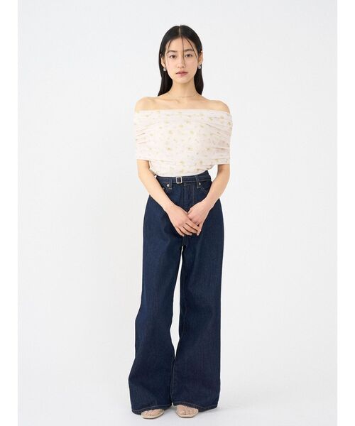 LAGUNAMOON(ラグナムーン)の「オフショルチュールトップス 【夏服】 【シアートップス】(シャツ/ブラウス・レディース・ライトグレー/ブラック/ネイビー/アイボリー・FREE)」の13枚目の写真