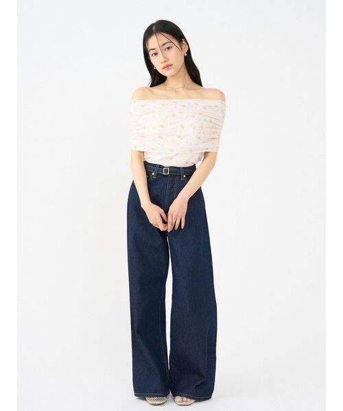 LAGUNAMOON(ラグナムーン)の「オフショルチュールトップス 【夏服】 【シアートップス】(シャツ/ブラウス・レディース・ライトグレー/ブラック/ネイビー/アイボリー・FREE)」の14枚目の写真