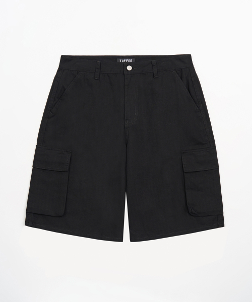 TOFFEE(トフィー)の「コットンカーゴハーフパンツ (ブラック)(その他パンツ・メンズ・その他・SMALL/MEDIUM/LARGE/X-LARGE)」の6枚目の写真