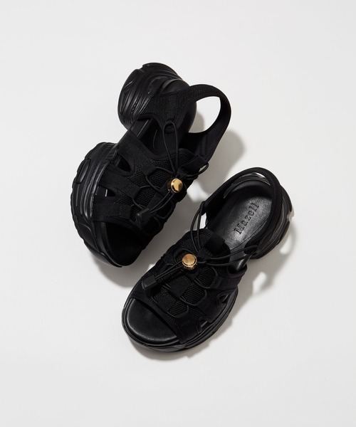 BARNYARDSTORM（バンヤードストーム）の「BARNYARDSTORM / 厚底スニーカーサンダル【一部店舗限定サイズ】（サンダル・レディース・ブラック/グレー・LL/L/M/S）」の4枚目の写真