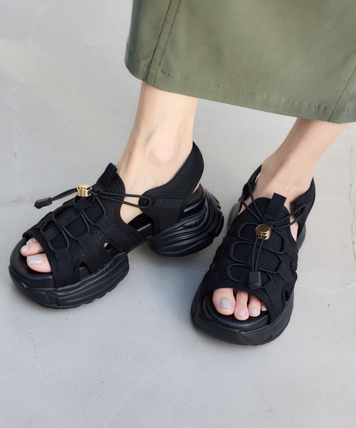 BARNYARDSTORM（バンヤードストーム）の「BARNYARDSTORM / 厚底スニーカーサンダル【一部店舗限定サイズ】（サンダル・レディース・ブラック/グレー・LL/L/M/S）」の8枚目の写真