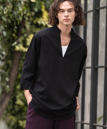 CAMBIO（カンビオ）の「ms6467-Drape 3-4 Sleeve Skipper pullover Shirts 七分袖プルオーバーシャツ(S68526cmb)（シャツ/ブラウス）」