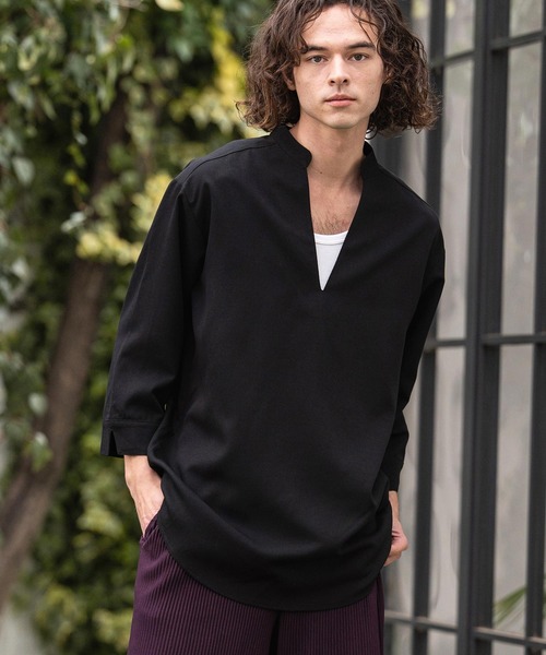 シャツ/ブラウス(長袖/七分) willfully skipper many way drape removal ms5917-Drape 3-4 Sleeve Skipper Pullover Shirts 七分袖シャツ