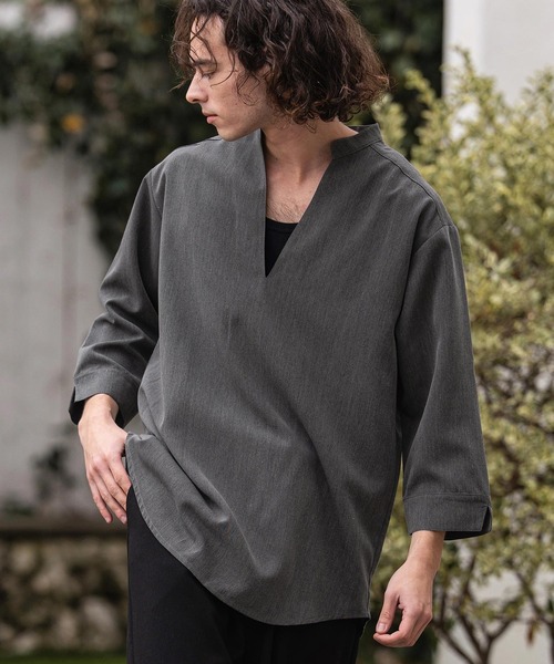 ms6467-Drape 3-4 Sleeve Skipper pullover Shirts 七分袖プルオーバー