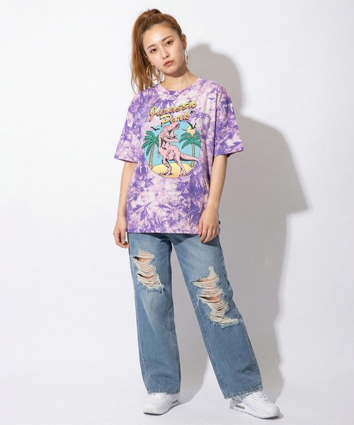 BABYDOLL（ベビードール）の「親子お揃い ジュラシック・パーク タイダイTシャツ 1491A（Tシャツ/カットソー・レディース・パープル・ユニセックスXL/ユニセックスL/ユニセックスM）」の4枚目の写真