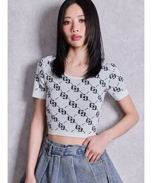 GYDA | GG jacquardラメニットトップス(Tシャツ/カットソー)
