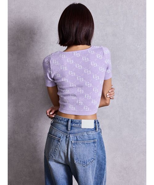 GYDA(ジェイダ)の「GG jacquardラメニットトップス(Tシャツ/カットソー・レディース・ピンク/オフホワイト/パープル/ブラック・FREE)」の12枚目の写真