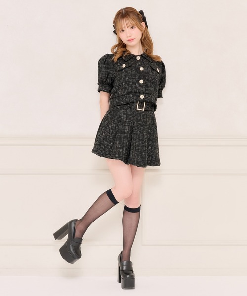 apres jour(アプレジュール)の「【セット着用可能】ビジューベルトツイードプリーツスカパン(スカート・レディース・ホワイト系その他/ライトブルー/ピンクベージュ/ブラック・フリー/X-LARGE)」の18枚目の写真