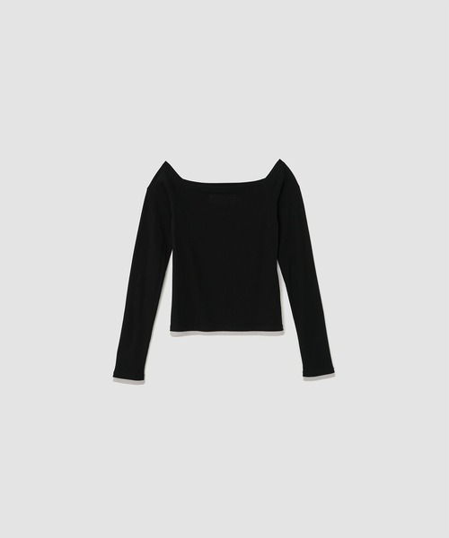 JANE SMITH / JOHN SMITH（ジェーンスミスジョンスミス）の「COTTON OFF SHOULDER LAYERED PULLOVER（Tシャツ/カットソー・レディース・ブラック/ブラウン/ホワイト・M）」の3枚目の写真