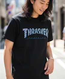 STICKER LOGO S/S T-SHIRTS/THRASHER スラッシャー 半袖Tシャツ/ステッカーロゴ プリントT ロゴT ストリート スケート ユニセックス
