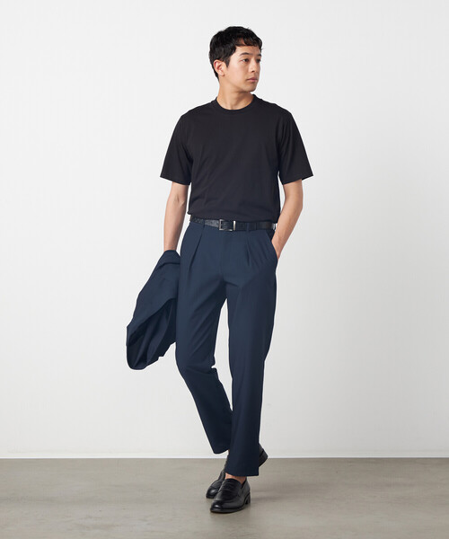 COMME CA ISM(コムサイズム)の「【セットアップ対応・ウォッシャブル】ポリエステル シアサッカー テーパードパンツ(スラックス・メンズ・チャコール/ネイビー/ベージュ・SMALL/MEDIUM/LARGE/X-LARGE)」の12枚目の写真