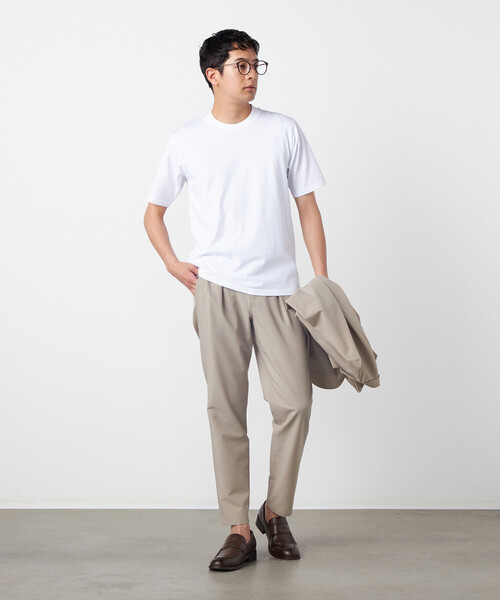 COMME CA ISM(コムサイズム)の「【セットアップ対応・ウォッシャブル】ポリエステル シアサッカー テーパードパンツ(スラックス・メンズ・チャコール/ネイビー/ベージュ・SMALL/MEDIUM/LARGE/X-LARGE)」の4枚目の写真