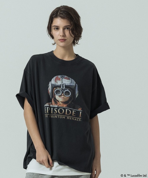 SLICK（スリック）の「【SLICK/スリック】SLICK / STAR WARS / Printed T-shirt 04/スターウォーズ / パウダー加工プリントTシャツ /オーバーサイズ シルエット/ ビンテージ / ディズニー（Tシャツ/カットソー・メンズ・ホワイト/ブラック・3/2/1）」の3枚目の写真