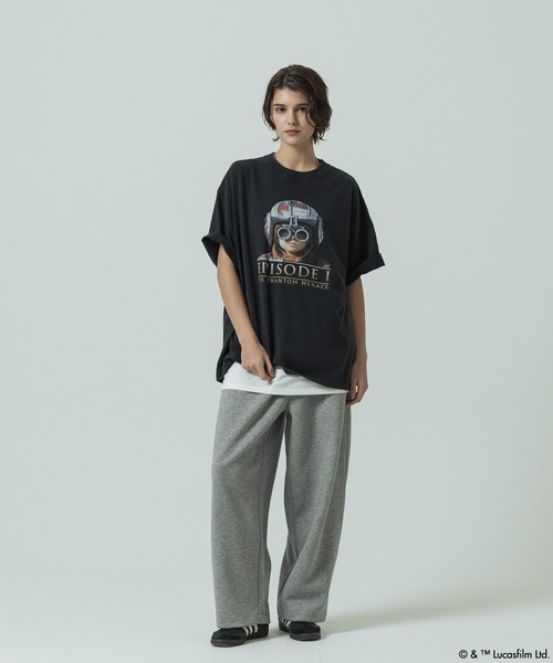 SLICK（スリック）の「【SLICK/スリック】SLICK / STAR WARS / Printed T-shirt 04/スターウォーズ / パウダー加工プリントTシャツ /オーバーサイズ シルエット/ ビンテージ / ディズニー（Tシャツ/カットソー・メンズ・ホワイト/ブラック・3/2/1）」の6枚目の写真