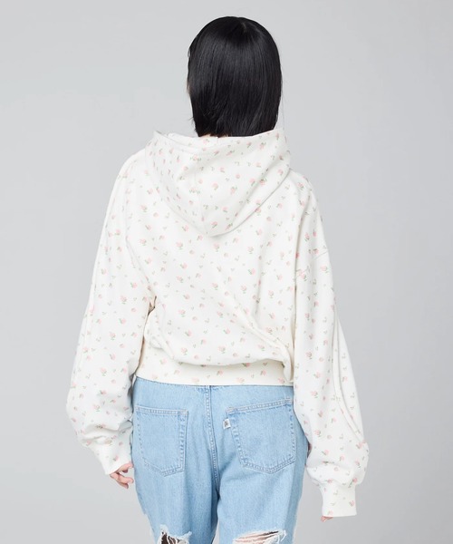 Little sunny bite（リトルサニーバイト）の「littlesunnybite/リトルサニーバイト/floral hoodie（パーカー・レディース・ブラック/ピンク/ホワイト・M/S）」の10枚目の写真
