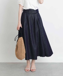 BORDERS at BALCONY/ボーダーズアットバルコニー】DENIM FRILLED SKIRT