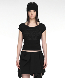 NACHE（ナチェ）の「CONVEX PRINTED T-SHIRT BLACK（Tシャツ/カットソー）」