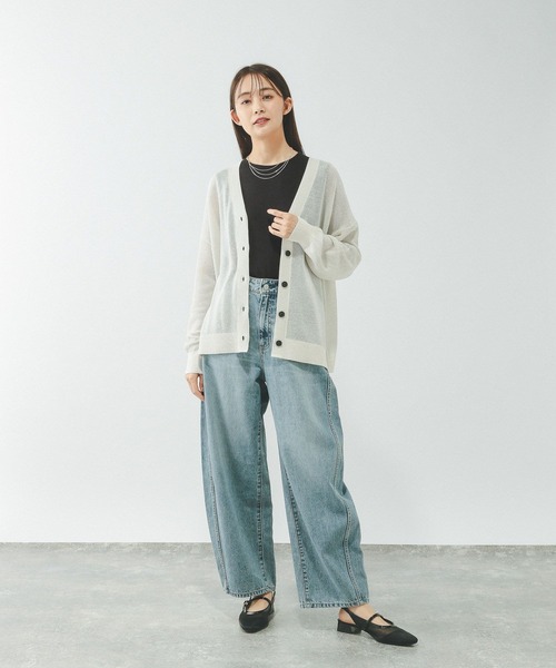 GLOBAL WORK(グローバルワーク)の「Beauteeフレンチスリーブ/633990(タンクトップ・レディース・ブラック/オフホワイト/ダークブラウン・MEDIUM/LARGE)」の9枚目の写真
