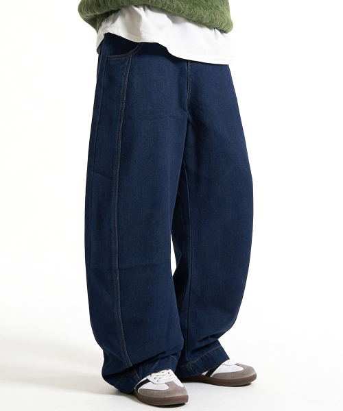 ARTISTWEAR（アーティストウェア）の「[ATW] サークルカーブデニムワイドパンツ（デニムパンツ・レディース・ネイビー・S/M/L/XL）」の9枚目の写真