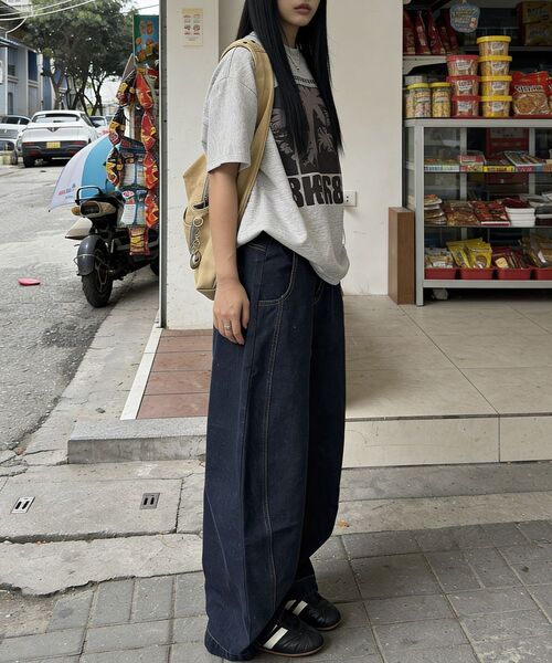 ARTISTWEAR（アーティストウェア）の「[ATW] サークルカーブデニムワイドパンツ（デニムパンツ・レディース・ネイビー・S/M/L/XL）」の5枚目の写真