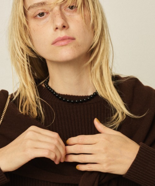 Rouge vif(ルージュヴィフ)の「【OCUCCI jewelry/オクチ ジュエリー】Stone Choker-onyx オキニスチョーカーネックレス(チョーカー・レディース・ブラック・フリー)」の2枚目の写真